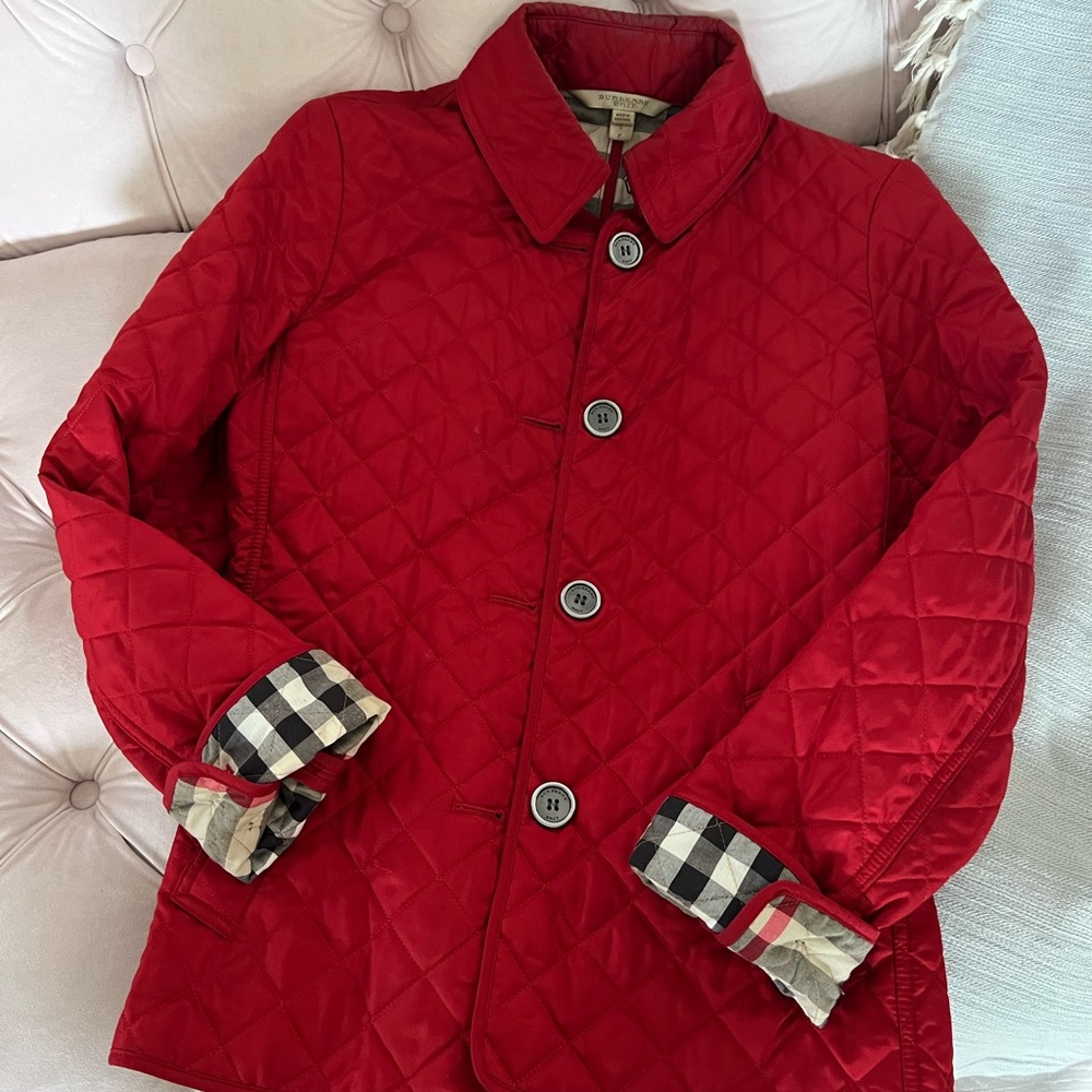 Burberry Brit red quilted jacket women’s sz S